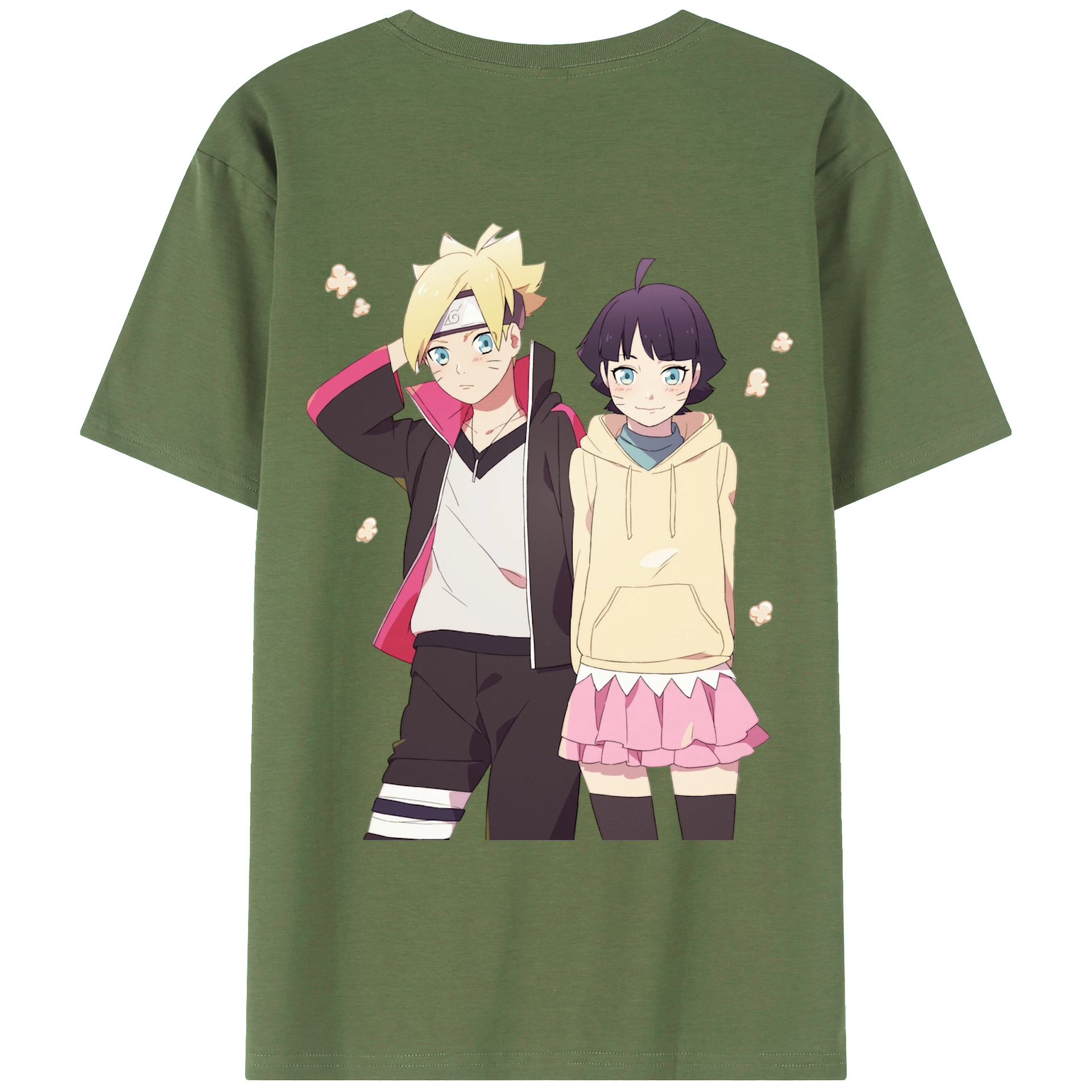 （画像用） NARUTO -ナルト- うずまき ボルト Uzumaki Boruto 綿100％ メンズ半袖Tシャツ（バックプリント） 通気性